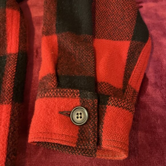 Bemidji Woolen Mills Pristine Vintage 1970 Heavy Wool Buffalo Plaid Shacket Sz M - Picture 6 of 10